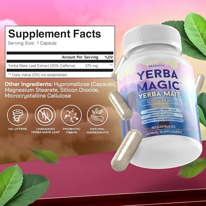 Yerba Mate Cápsulas || Energía Natural + Mente Clara + Salud Intestinal