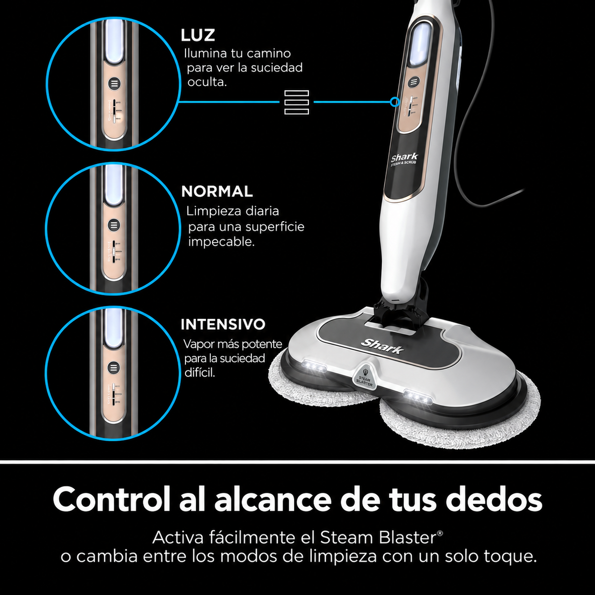 Mopa Multifuncional Trapeador a Vapor SharkPower - Limpieza Profunda de Pisos
