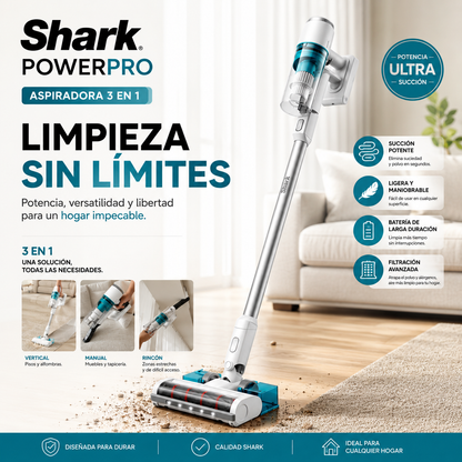 Shark PowerPro™ | Aspiradora Inalámbrica 3 en 1