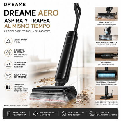 Aspiradora Dreame Aero 2 en 1 | Aspira y Trapea al Mismo Tiempo