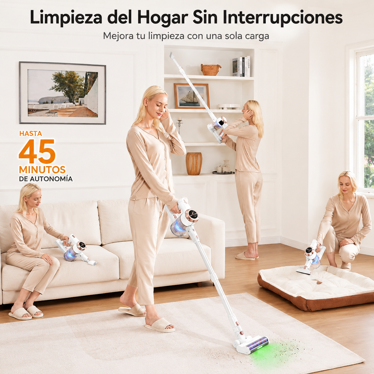 Aspiradora Inalámbrica 8 en 1 - Potente, Liviana y Multifuncional