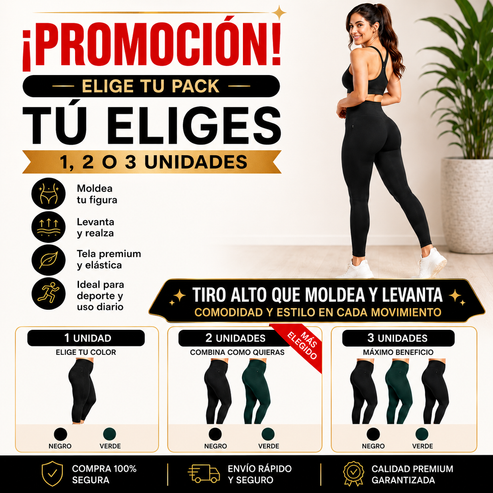 Calza Push Up Moldeadora de Tiro Alto | Define y Realza tu Figura