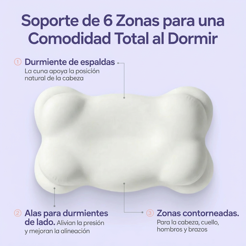 COMPRE 1 LLEVA 4 – Almohada Cervical Ergonómica con Memory Foam y Funda Refrescante | Máximo Confort para Dormir Mejor