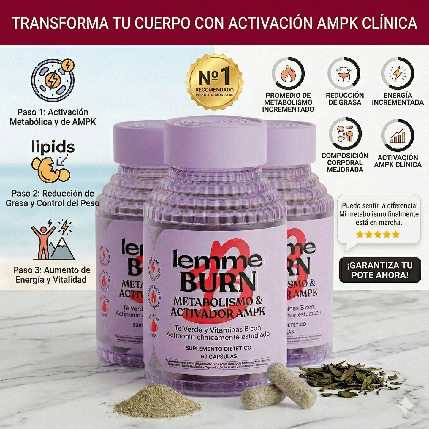Lemme Burn - Apoyo al Metabolismo y Grasa Abdominal | Promo 1, 2 o 3 Unidades