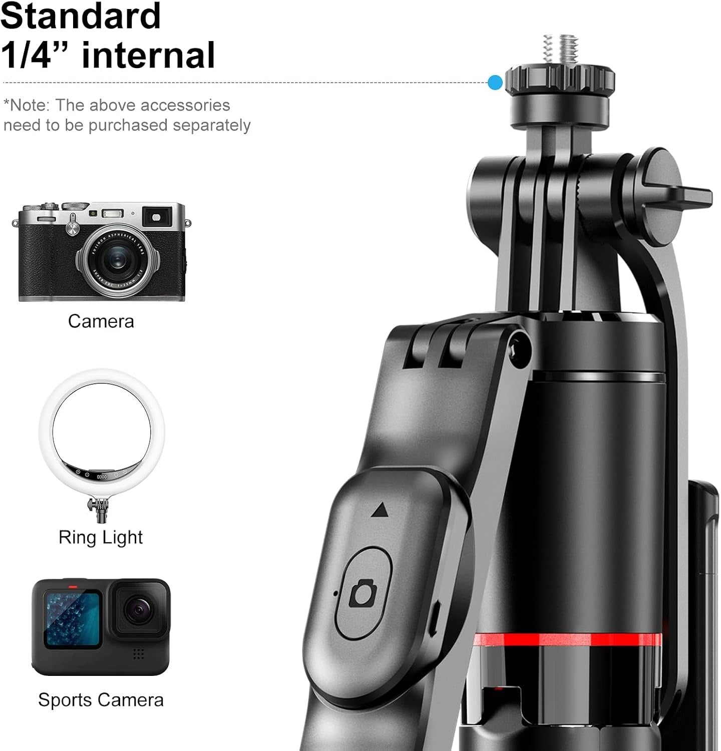 Trípode 3 en 1 para Celular con Control Remoto y Altura Ajustable