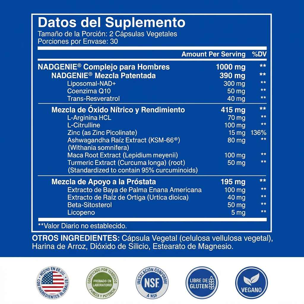 NAD+ para Hombres - Más Energía, Resistencia y Salud Masculina