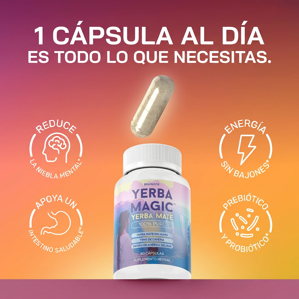 Yerba Mate Cápsulas | Energía Natural + Mente Clara + Salud Intestinal
