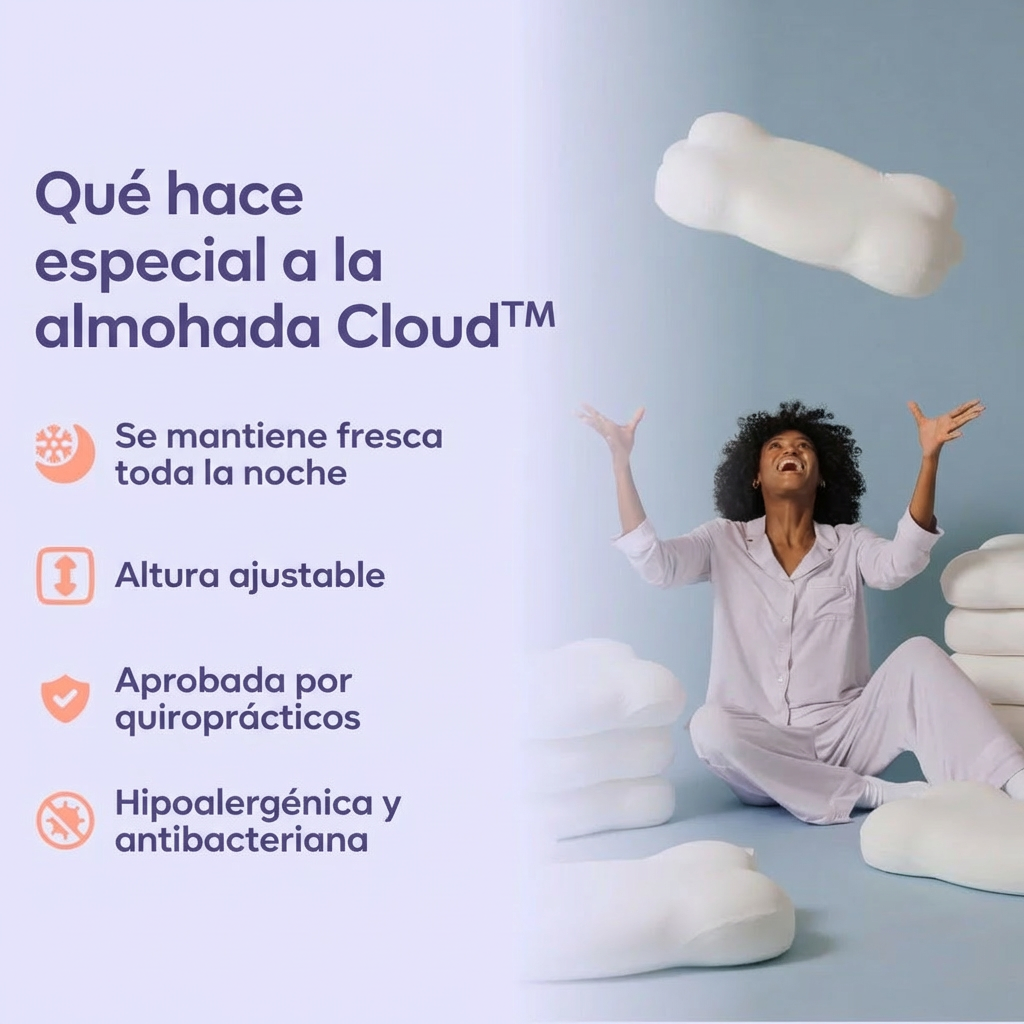 COMPRE 1 LLEVA 4 – Almohada Cervical Ergonómica con Memory Foam y Funda Refrescante | Máximo Confort para Dormir Mejor