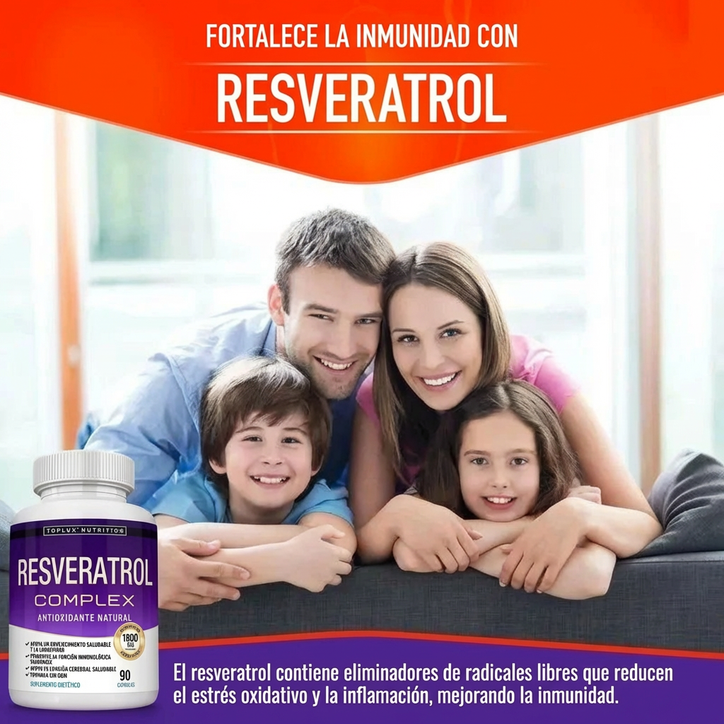 Suplemento de Resveratrol | 1800mg Antioxidante Natural